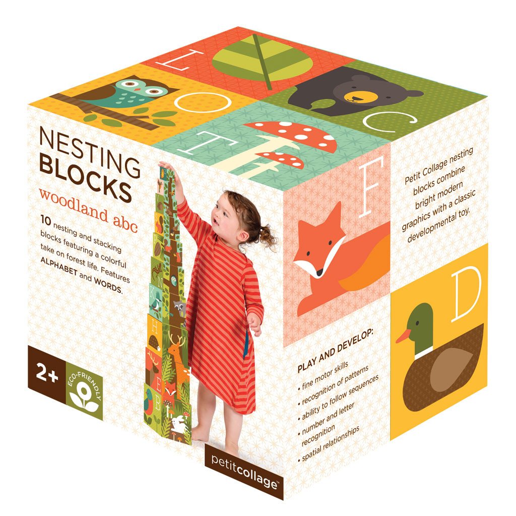 ABC Nesting Blocks in Woodland