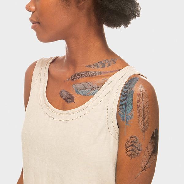 Feather Tattoos Watercolor Party Packet (8-pack)