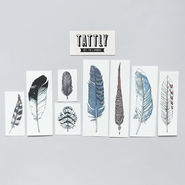 Feather Tattoos Watercolor Party Packet (8-pack)