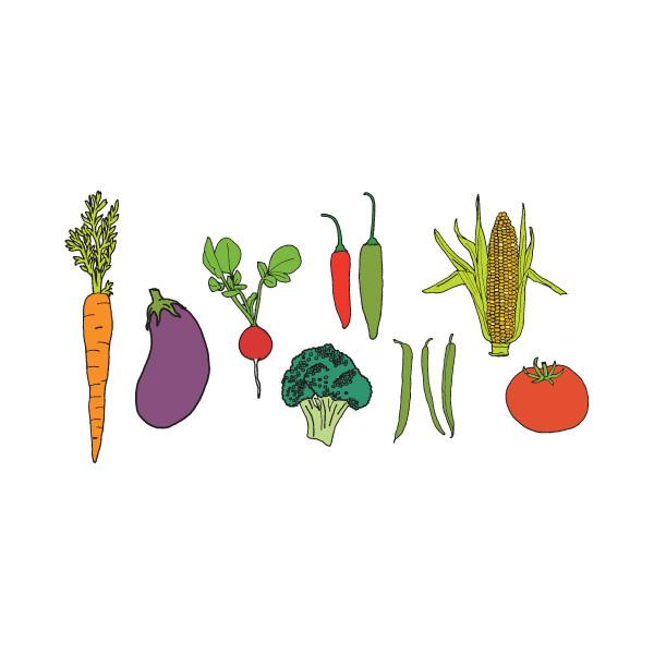 Farmers Market Tattoos Vegetable Party Packet (8-pack)