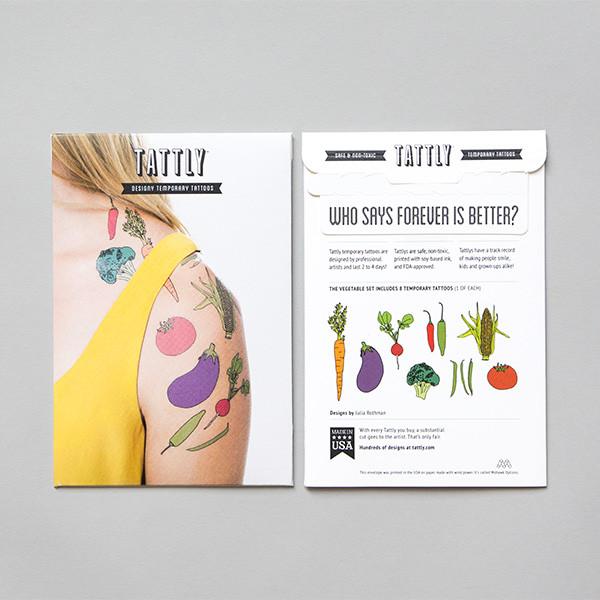 Farmers Market Tattoos Vegetable Party Packet (8-pack)