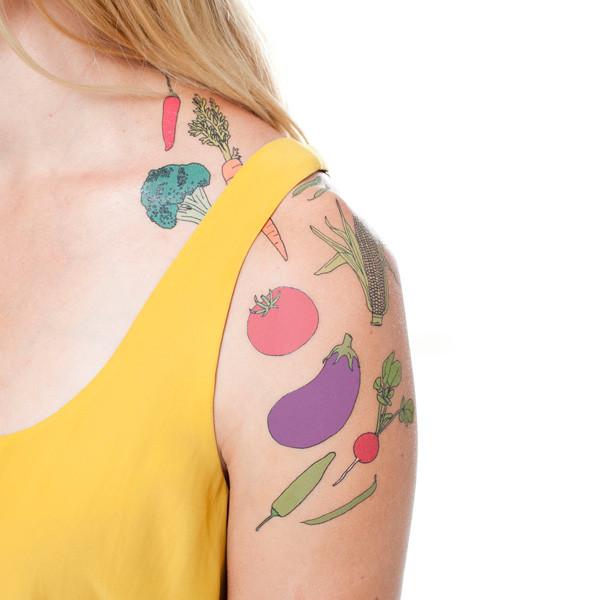 Farmers Market Tattoos Vegetable Party Packet (8-pack)