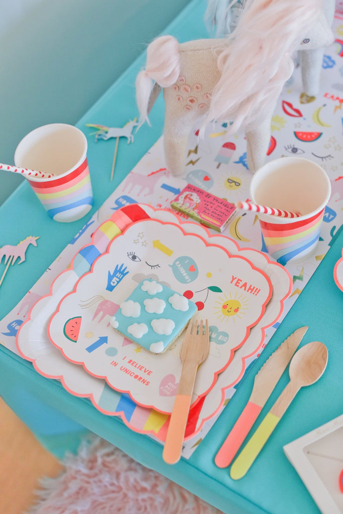 unicorn party table setting