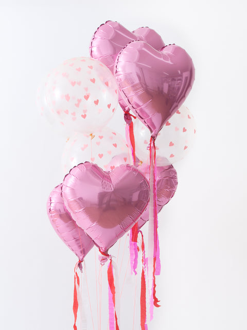 Neon Heart Pattern Balloons (8-pack)
