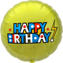 "Happy Birthday" Superhero Bolt Mylar Balloon