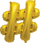 16" Gold Letter, Number & Symbol Balloons