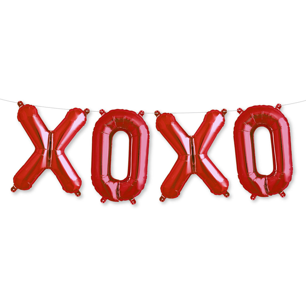 16" Red "XOXO" Valentine's Day Foil Letter Balloon Garland