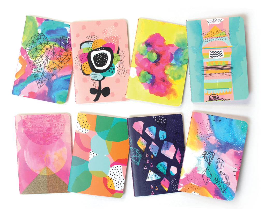 Mini Pocket Pal Journals in Abstract Print (8-Pack)