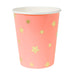Colorful Gold Star Paper Cups