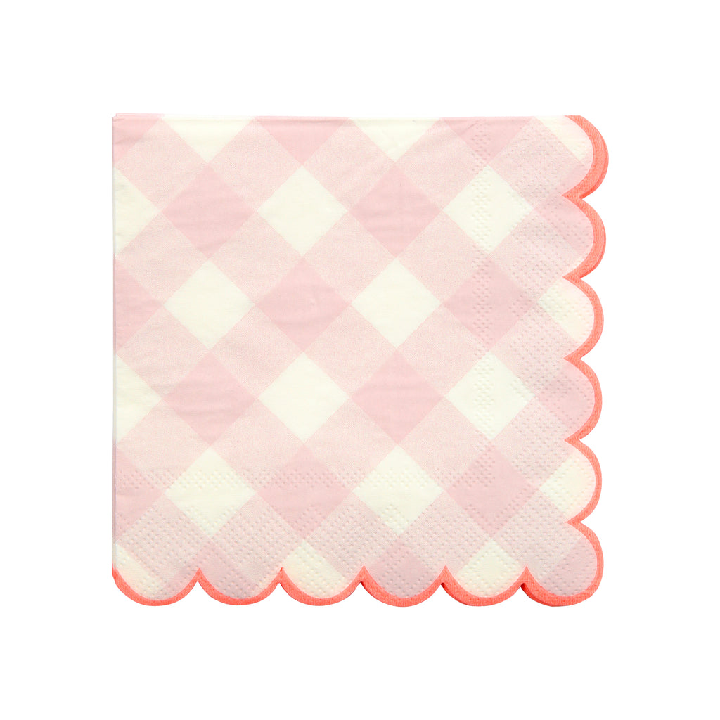 Pink Gingham Napkins (Small)