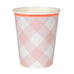 Pink Gingham Paper Cups