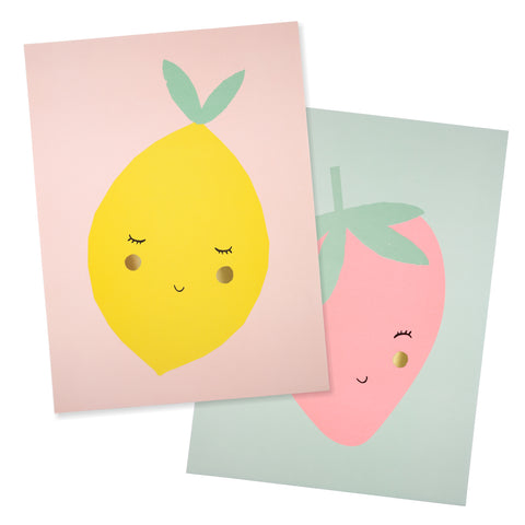 Fruit Party Art Prints (2-pack)