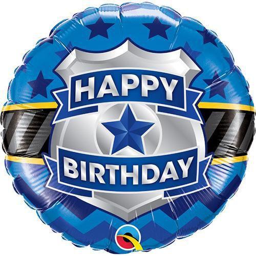 Happy Birthday Police Badge Mylar Balloon