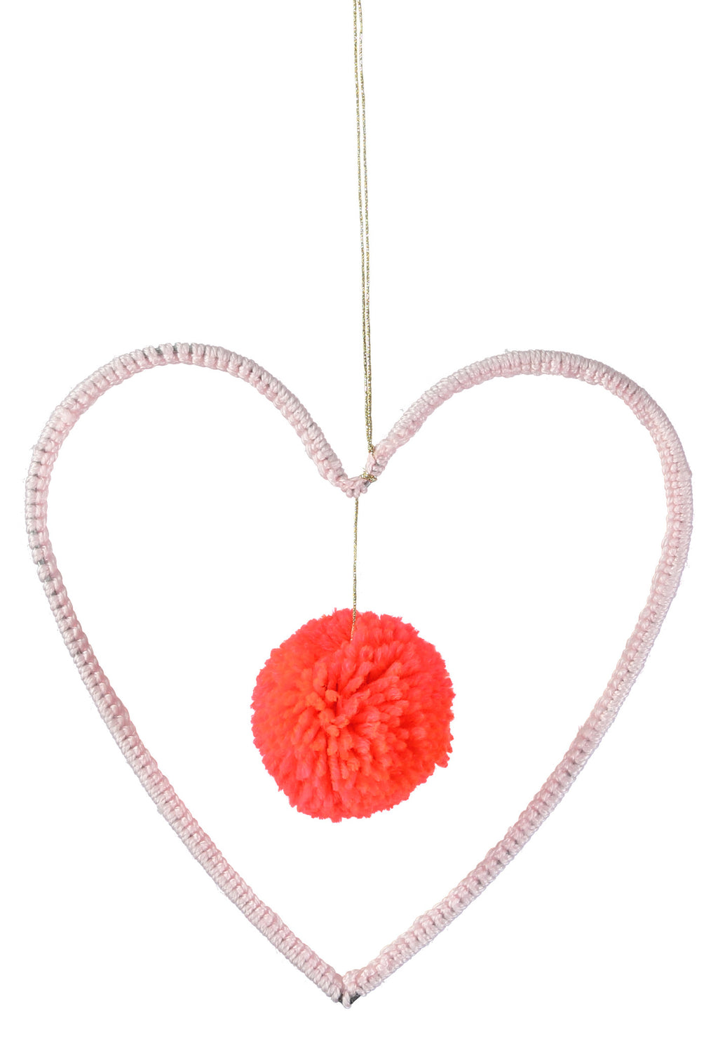 Wire And Wool Heart Decoration