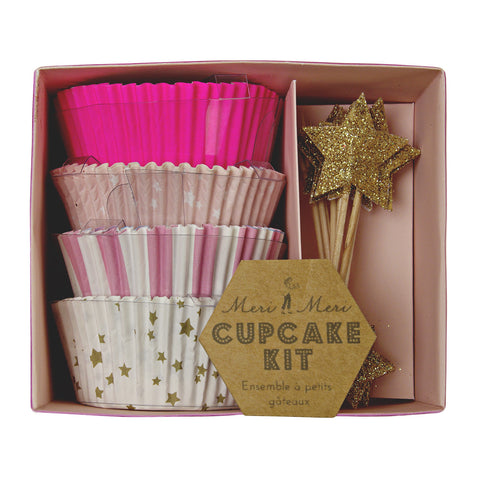 Pink and Gold Star Cupcake Kit