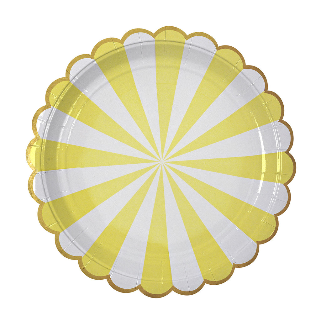 Stripe Paper Plates (Large) in Yellow