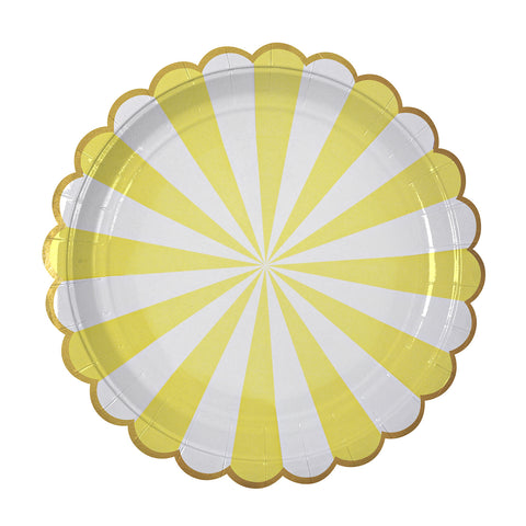Stripe Paper Plates (Large) in Yellow