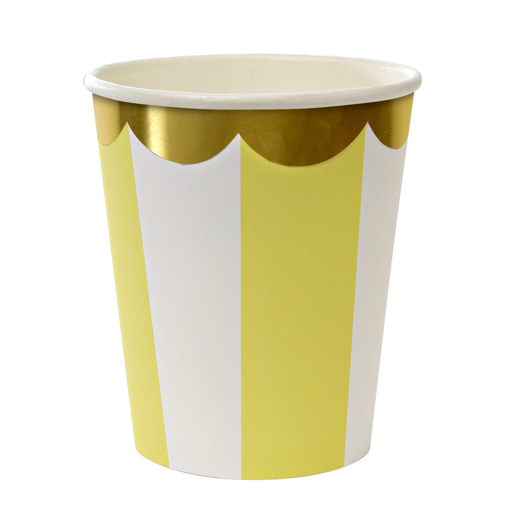 Stripe Paper Cups in Yellow