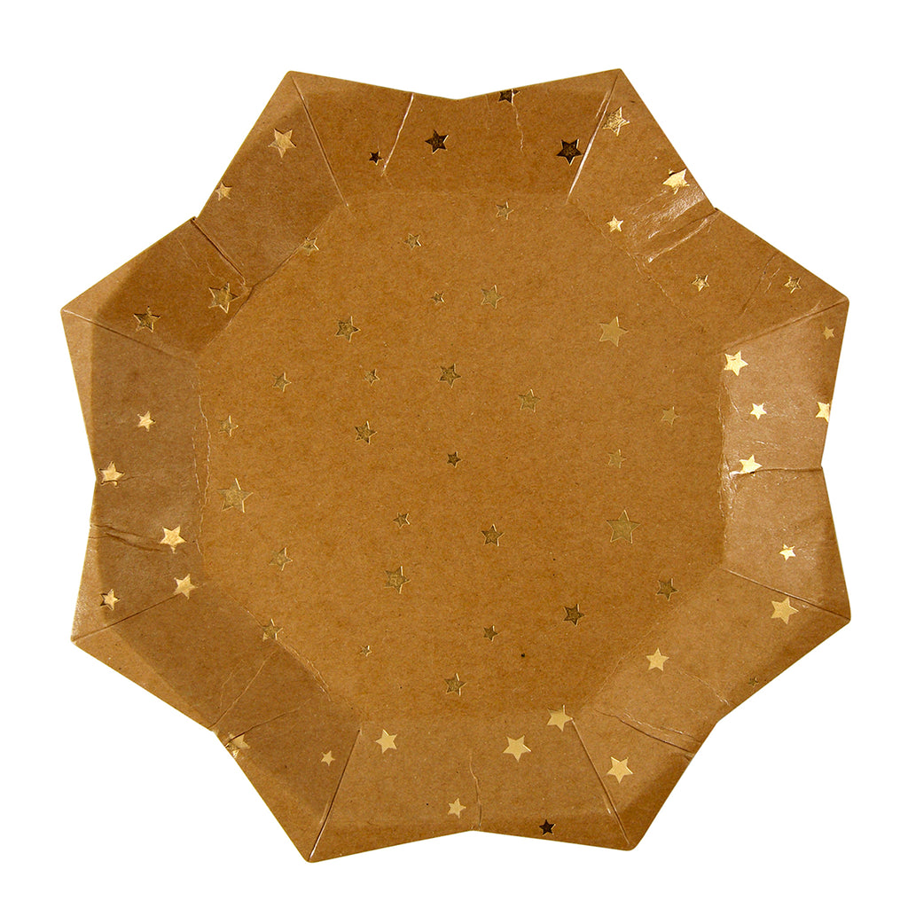 Gold Star Kraft Paper Plates (Large)