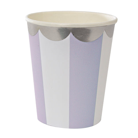 Stripe Paper Cups in Lavender