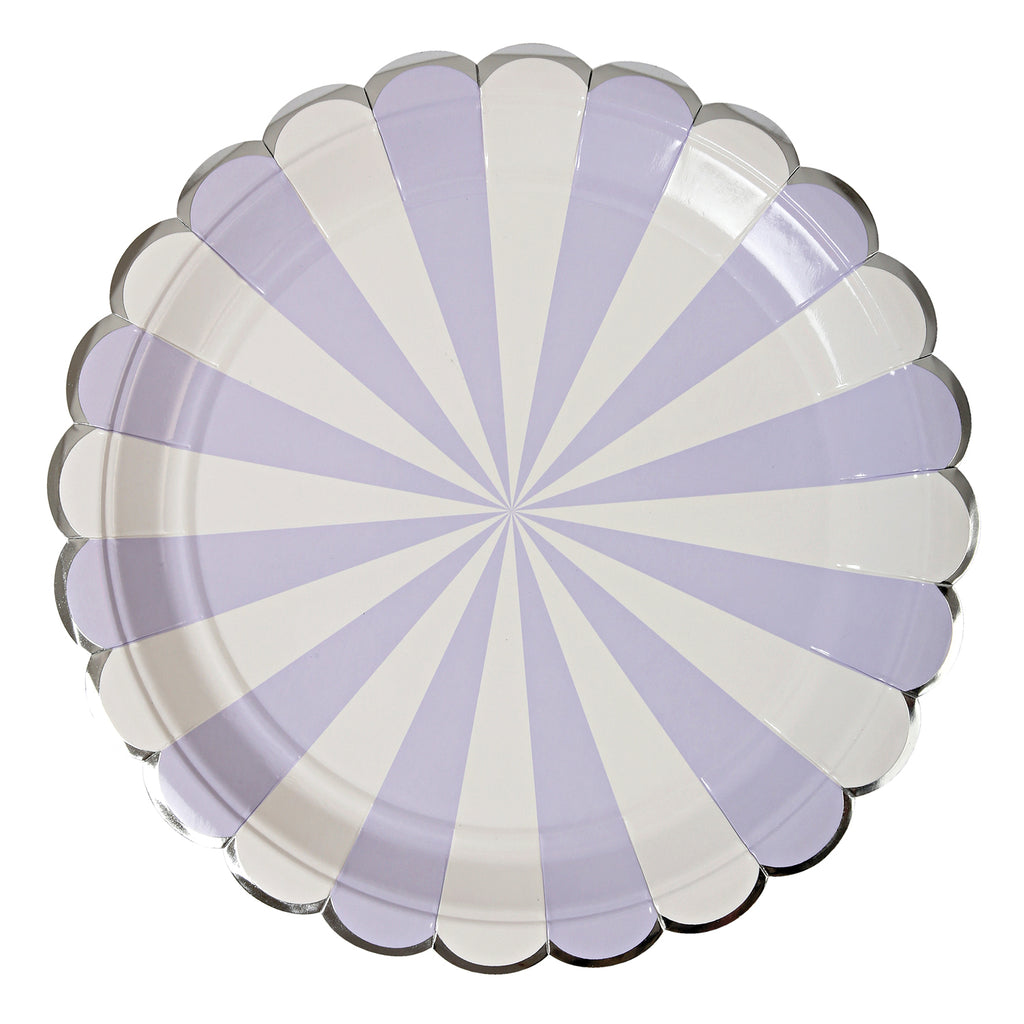 Stripe Paper Plates (Large) in Lavender