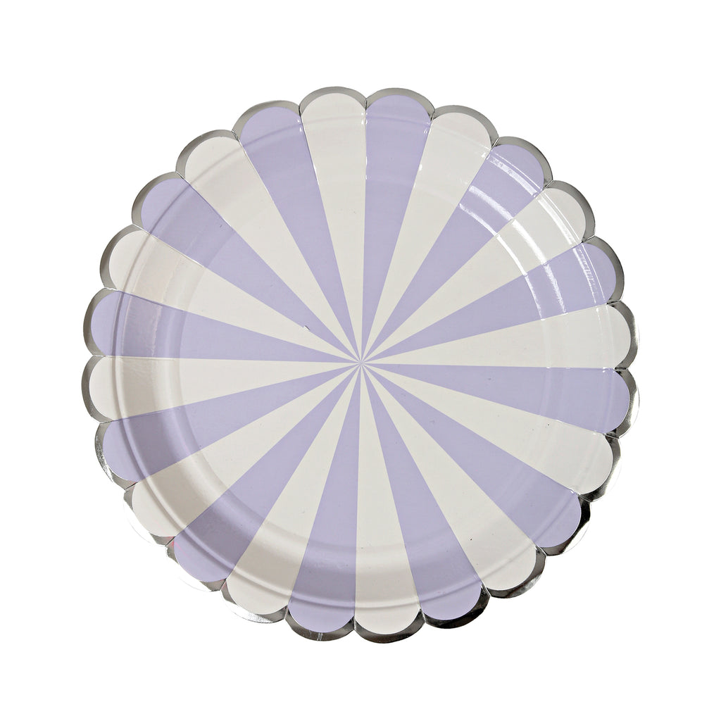 Stripe Paper Plates (Small) in Lavender