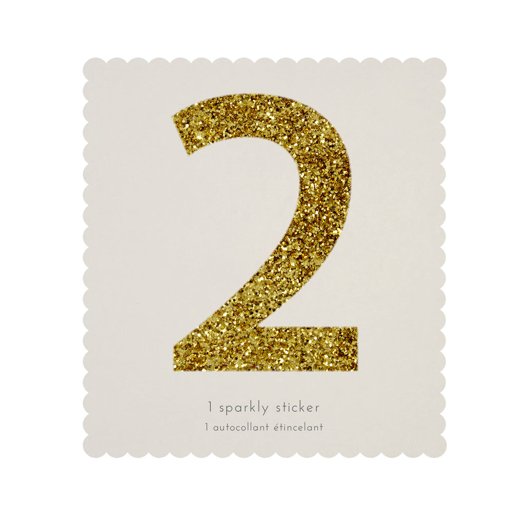 Gold Glitter Number Stickers