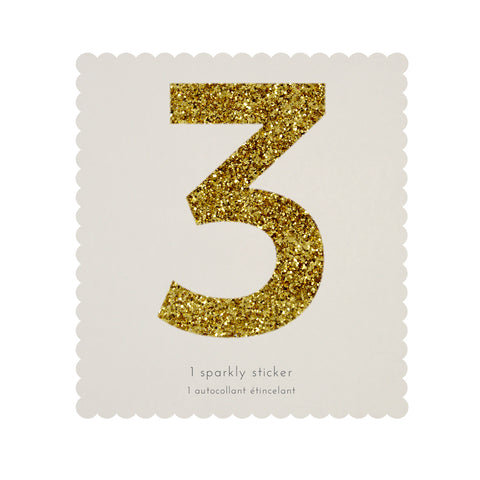 Gold Glitter Number Stickers