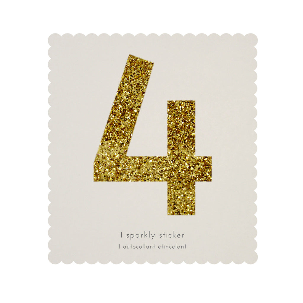 Gold Glitter Number Stickers