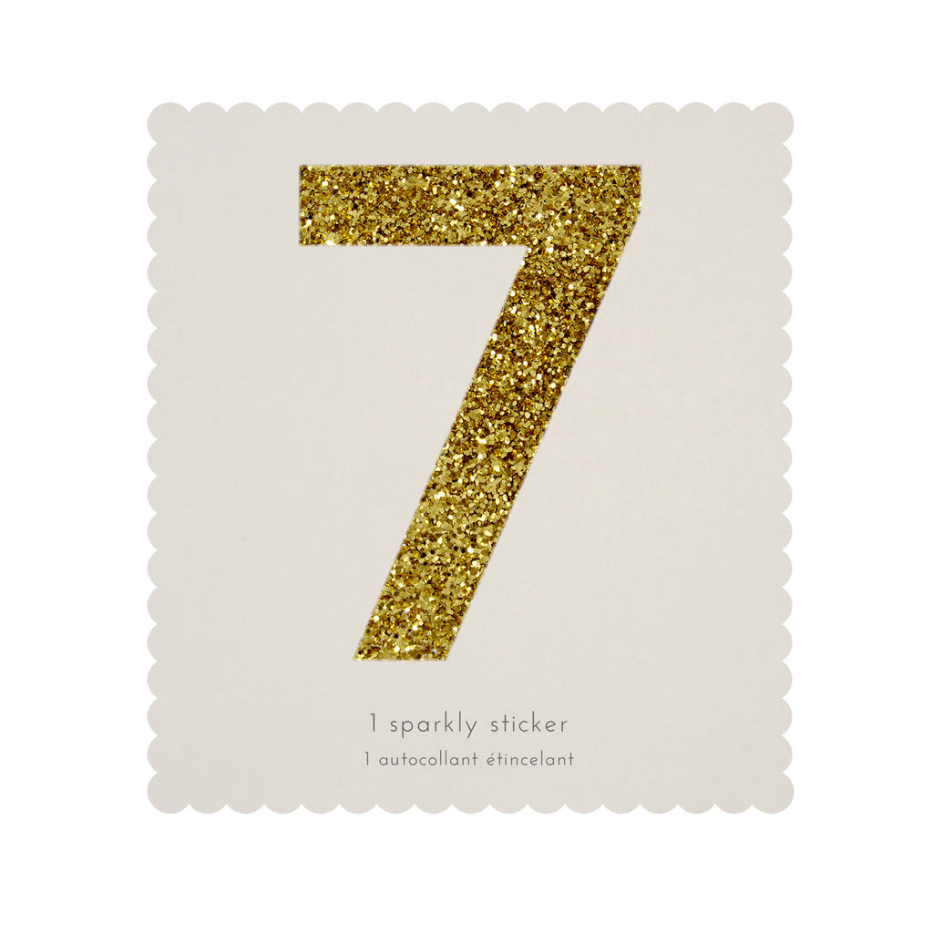 Gold Glitter Number Stickers