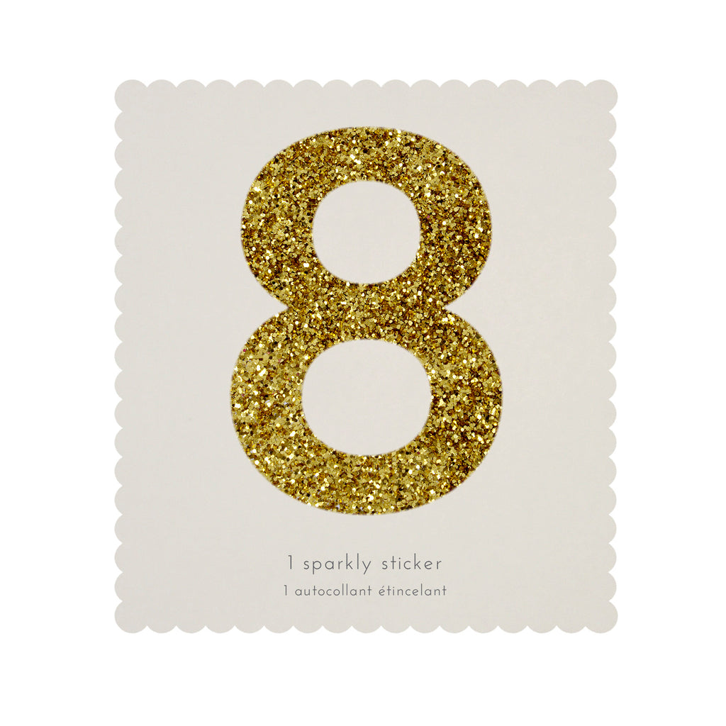 Gold Glitter Number Stickers