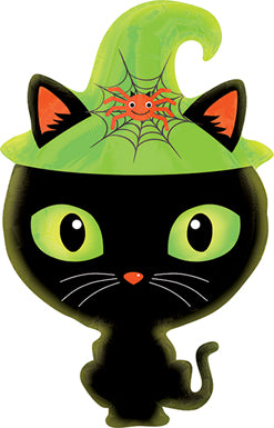 Halloween Black Kitty Mylar Balloon