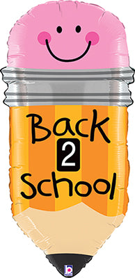 "Back 2 School" Pencil Mylar Balloon