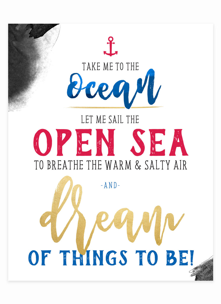 "Take Me To the Ocean" 8x10 Art Print