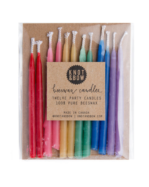 Rainbow Beeswax Party Candles (Short)