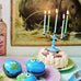 Blue Candelabra Cake Decor in Cars with 10 Candles