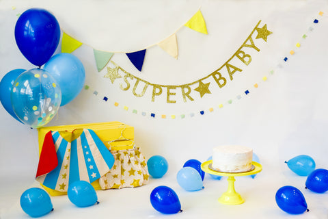 "Super Baby" Smash Cake Bundle in Blue