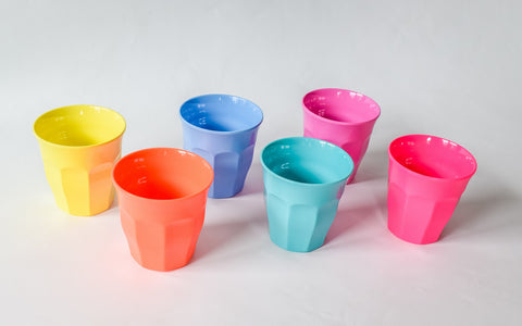 Toddler Small Melamine Cup in Assorted Neon Pretty Colors