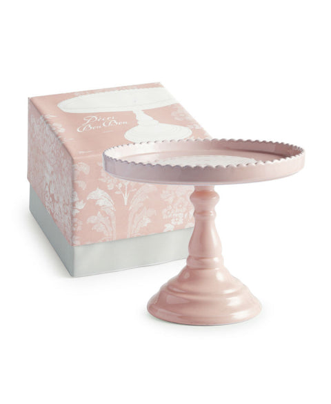 Porcelain Scalloped Round Cake Stand