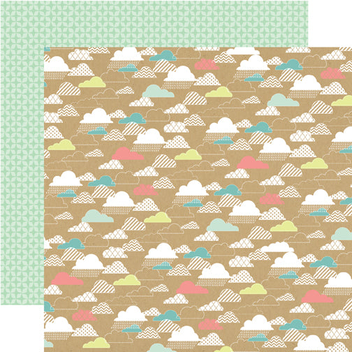 Party Paper Placemat in Kraft Cloud Print