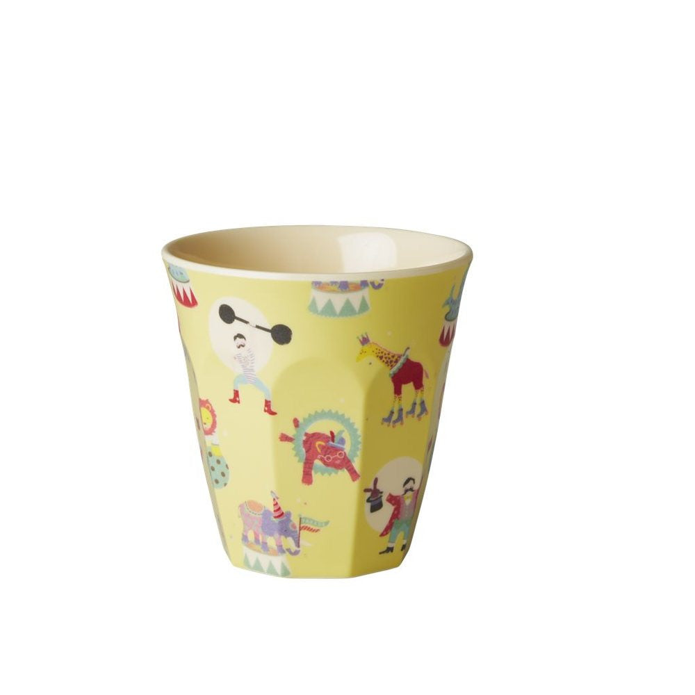 Toddler Small Melamine Cup in Yellow Circus Print