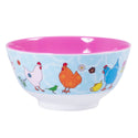 Melamine Bowl in Two Tone Hen Print
