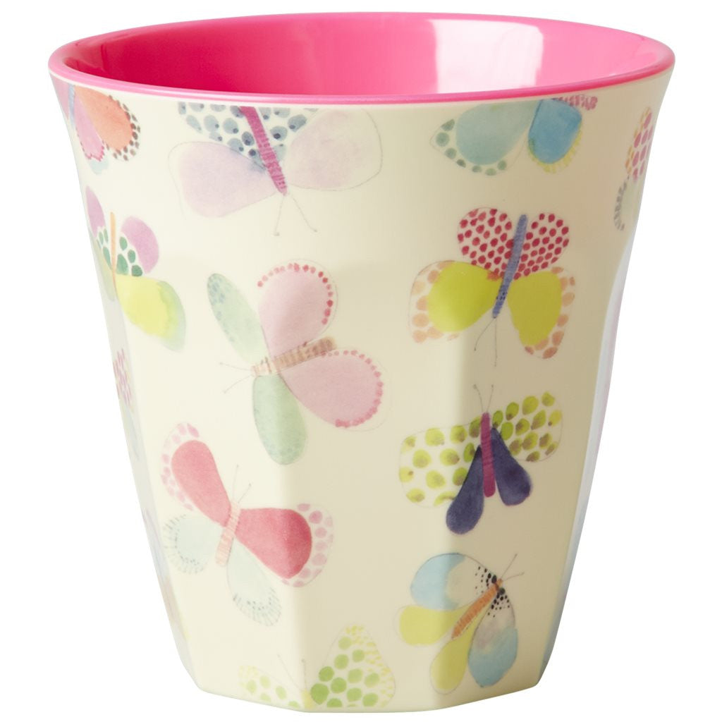 Medium Melamine Cup in Two Tone Butterfly Print