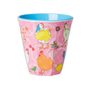 Medium Melamine Cup in Two Tone Hen Print in Assorted Colors