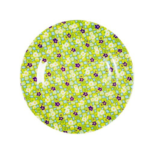 Toddler Small Round Melamine Plate in Clover Print