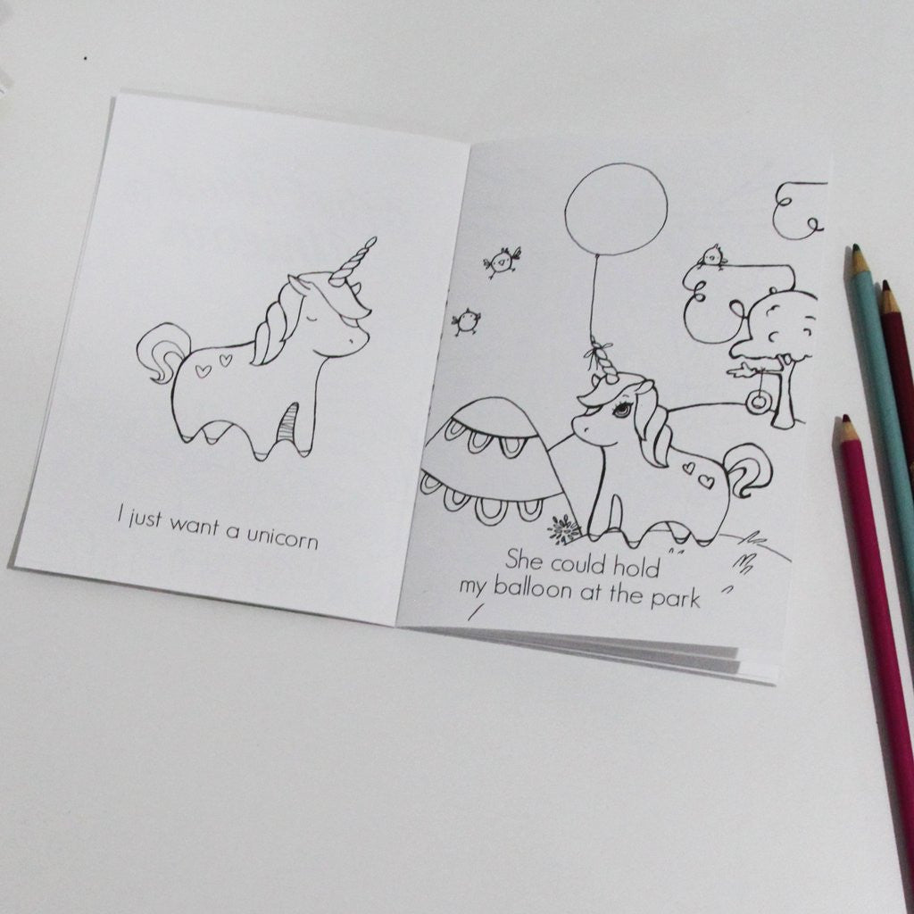 I Just Want A Unicorn Mini Coloring Book – Sugar Moon Bloom