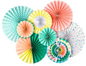 Pastel Neon Party Fans (8-pack)