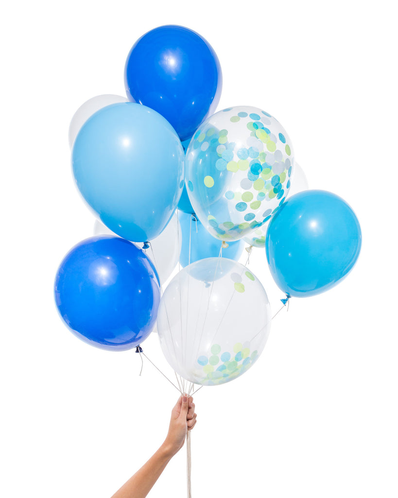 Up, up, and away! Balloons-in-a-Box Gender Reveal Bundle (Boy)