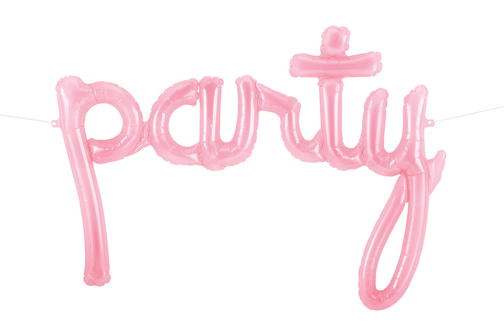 pink script party balloon