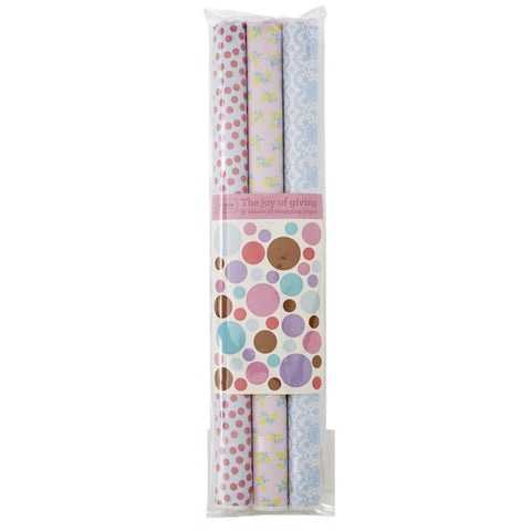 Wrapping Paper in Lemon, Lace & Dot Print